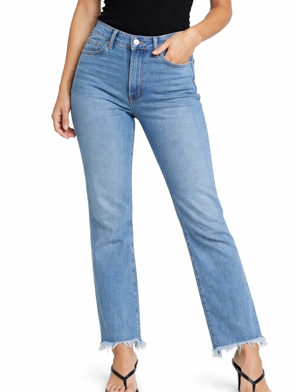 Levi’s 721 High Rise Skinny Ankle Jeans Size 31 Light Wash Frayed Hem